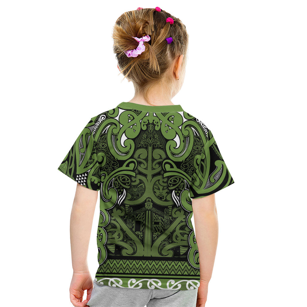 Aotearoa Iwi Ngāti Tama ki Taranaki Trust Kid T Shirt Maori Wharenui House Tribal Pattern LT9 - Polynesian Pride