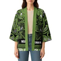 Aotearoa Iwi Ngāti Tama ki Taranaki Trust Kimono Maori Wharenui House Tribal Pattern LT9 - Polynesian Pride