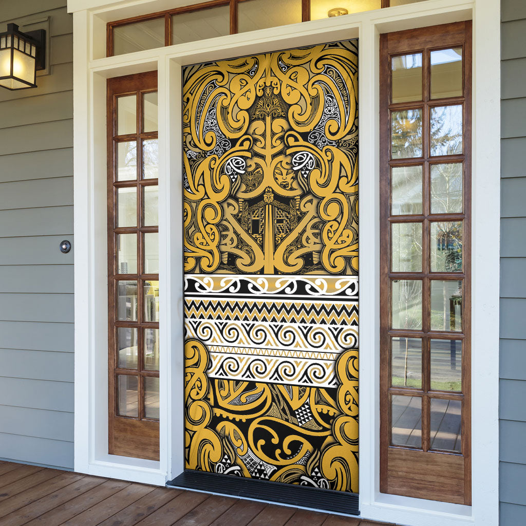 Aotearoa Iwi Ngāti Tama ki Te Waipounamu Trust Door Cover Maori Wharenui House Tribal Pattern LT9 - Polynesian Pride