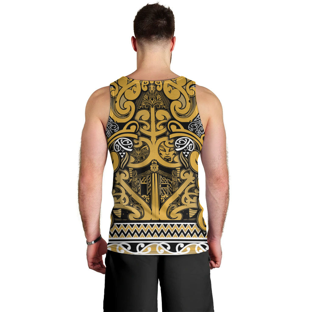 Aotearoa Iwi Ngāti Tama ki Te Waipounamu Trust Men Tank Top Maori Wharenui House Tribal Pattern LT9 - Polynesian Pride