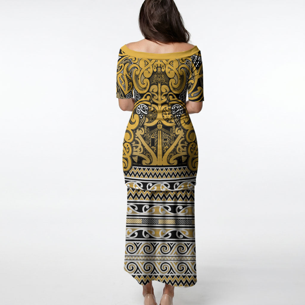 Aotearoa Iwi Ngāti Tama ki Te Waipounamu Trust Puletasi Maori Wharenui House Tribal Pattern LT9 - Polynesian Pride