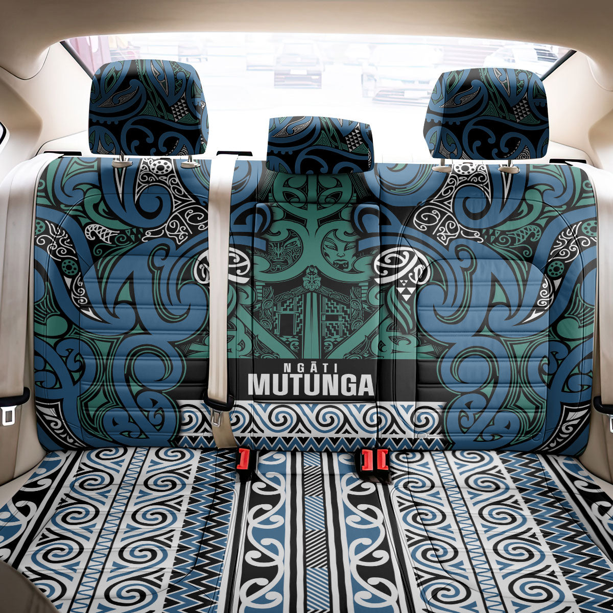 Aotearoa Iwi Ngati Mutunga Back Car Seat Cover Maori Wharenui House Tribal Pattern LT9 - Polynesian Pride