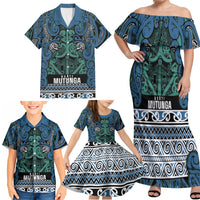 Aotearoa Iwi Ngati Mutunga Family Matching Off Shoulder Maxi Dress and Hawaiian Shirt Maori Wharenui House Tribal Pattern LT9 - Polynesian Pride