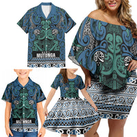 Aotearoa Iwi Ngati Mutunga Family Matching Off Shoulder Short Dress and Hawaiian Shirt Maori Wharenui House Tribal Pattern LT9 - Polynesian Pride