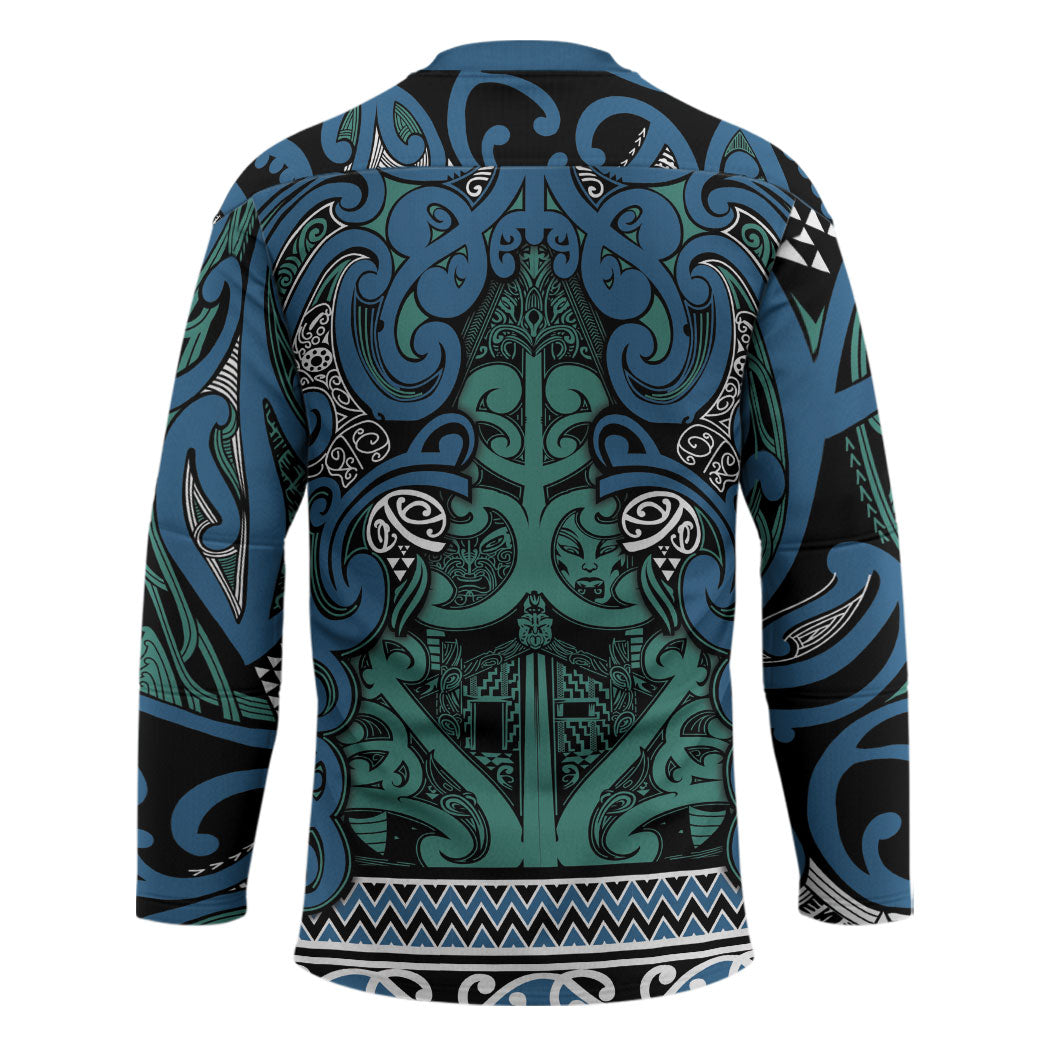 Aotearoa Iwi Ngati Mutunga Hockey Jersey Maori Wharenui House Tribal Pattern LT9 - Polynesian Pride
