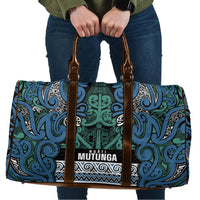 Aotearoa Iwi Ngati Mutunga Travel Bag Maori Wharenui House Tribal Pattern LT9 Ocean Blue - Polynesian Pride