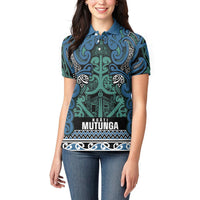 Aotearoa Iwi Ngati Mutunga Women Polo Shirt Maori Wharenui House Tribal Pattern LT9 - Polynesian Pride