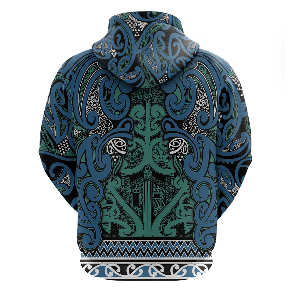 Aotearoa Iwi Ngati Mutunga Zip Hoodie Maori Wharenui House Tribal Pattern LT9 - Polynesian Pride