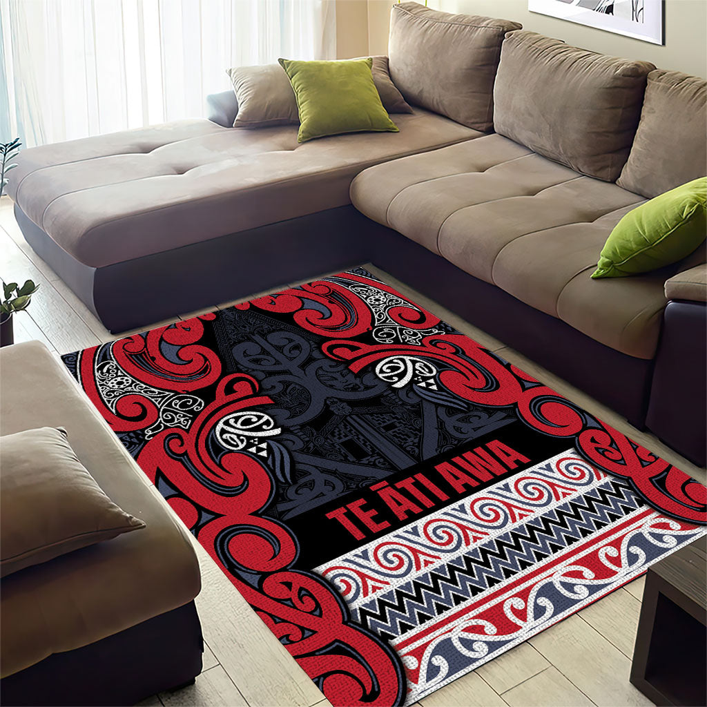 Aotearoa Iwi Te ati Awa Area Rug Maori Wharenui House Tribal Pattern LT9 - Polynesian Pride