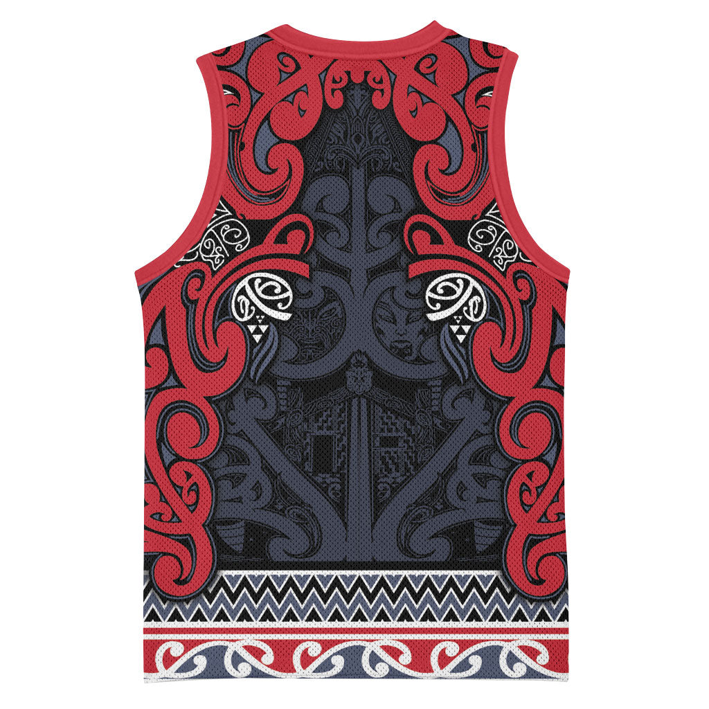 Aotearoa Iwi Te ati Awa Basketball Jersey Maori Wharenui House Tribal Pattern LT9 - Polynesian Pride