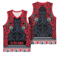 Aotearoa Iwi Te ati Awa Basketball Jersey Maori Wharenui House Tribal Pattern LT9 - Polynesian Pride