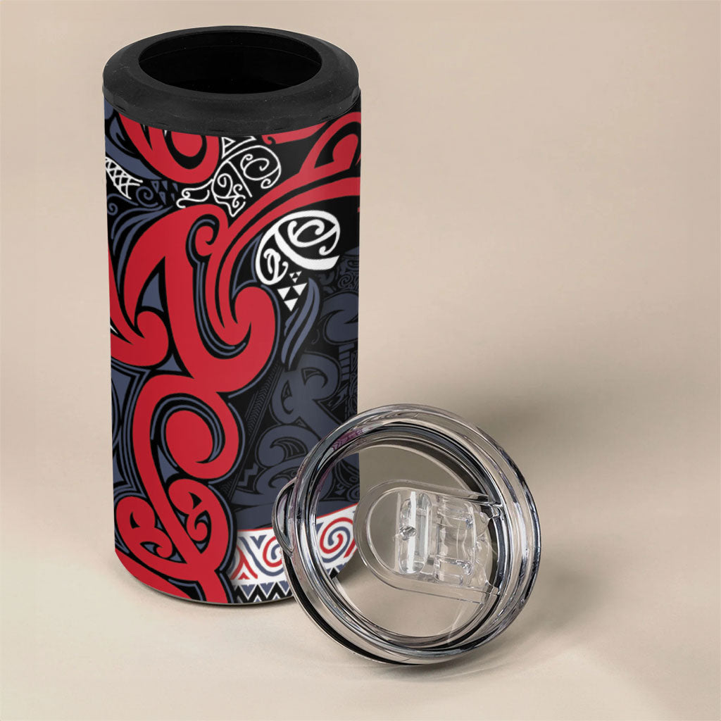 Aotearoa Iwi Te ati Awa 4 in 1 Can Cooler Tumbler Maori Wharenui House Tribal Pattern LT9 - Polynesian Pride