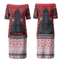 Aotearoa Iwi Te ati Awa Couples Matching Puletasi and Hawaiian Shirt Maori Wharenui House Tribal Pattern LT9 - Polynesian Pride