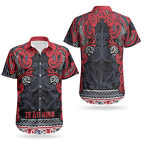 Aotearoa Iwi Te ati Awa Couples Matching Short Sleeve Bodycon Dress and Hawaiian Shirt Maori Wharenui House Tribal Pattern LT9 - Polynesian Pride