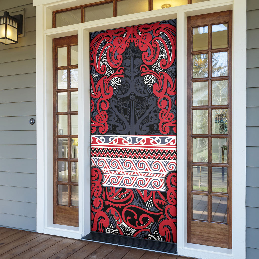 Aotearoa Iwi Te ati Awa Door Cover Maori Wharenui House Tribal Pattern LT9 - Polynesian Pride