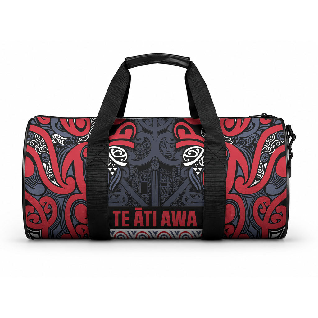 Aotearoa Iwi Te ati Awa Duffle Bag Maori Wharenui House Tribal Pattern