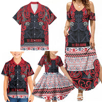 Aotearoa Iwi Te ati Awa Family Matching Summer Maxi Dress and Hawaiian Shirt Maori Wharenui House Tribal Pattern LT9 - Polynesian Pride