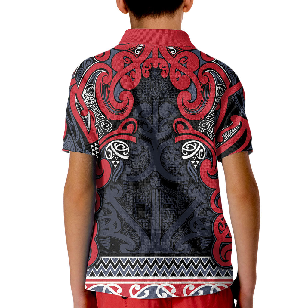 Aotearoa Iwi Te ati Awa Kid Polo Shirt Maori Wharenui House Tribal Pattern LT9 - Polynesian Pride