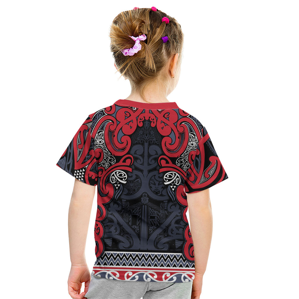 Aotearoa Iwi Te ati Awa Kid T Shirt Maori Wharenui House Tribal Pattern LT9 - Polynesian Pride