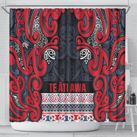 Aotearoa Iwi Te ati Awa Shower Curtain Maori Wharenui House Tribal Pattern LT9 - Polynesian Pride