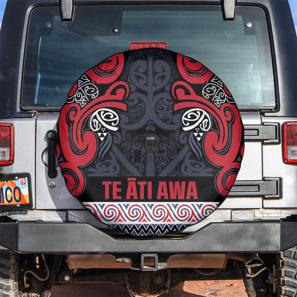 Aotearoa Iwi Te ati Awa Spare Tire Cover Maori Wharenui House Tribal Pattern LT9 Bright Red - Polynesian Pride