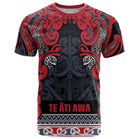 Aotearoa Iwi Te ati Awa T Shirt Maori Wharenui House Tribal Pattern LT9 Bright Red - Polynesian Pride