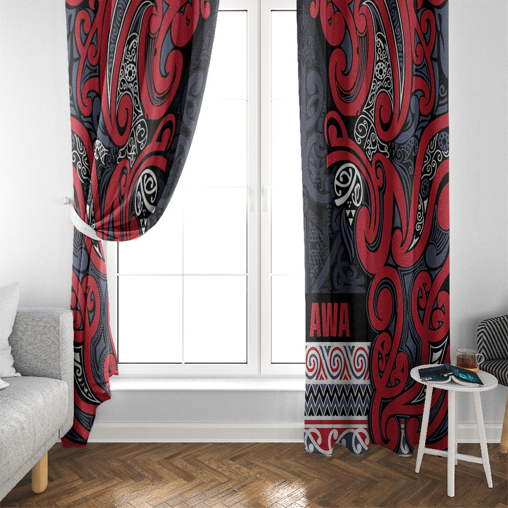 Aotearoa Iwi Te ati Awa Window Curtain Maori Wharenui House Tribal Pattern LT9 - Polynesian Pride