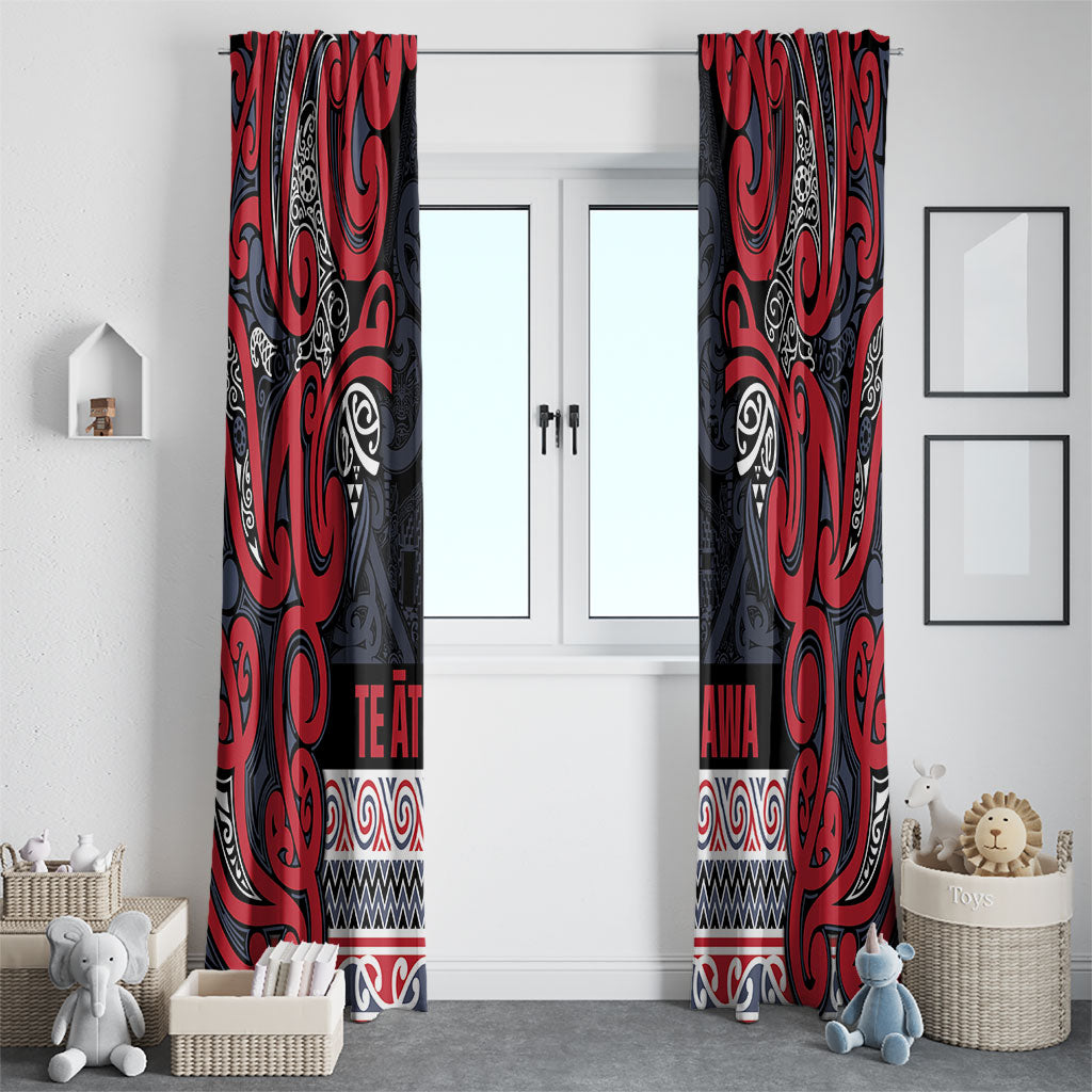 Aotearoa Iwi Te ati Awa Window Curtain Maori Wharenui House Tribal Pattern LT9 - Polynesian Pride