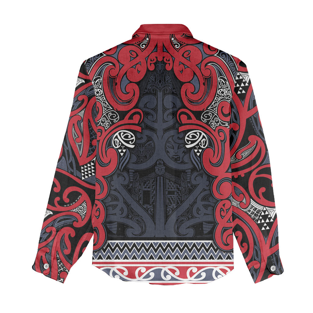 Aotearoa Iwi Te ati Awa Women Casual Shirt Maori Wharenui House Tribal Pattern LT9 - Polynesian Pride