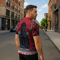 Aotearoa Iwi Te ati Awa Zipper Polo Shirt Maori Wharenui House Tribal Pattern LT9 - Polynesian Pride