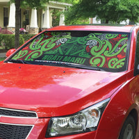 Aotearoa Iwi Ngati Maru Hauraki Auto Sun Shade Maori Wharenui House Tribal Pattern LT9 - Polynesian Pride