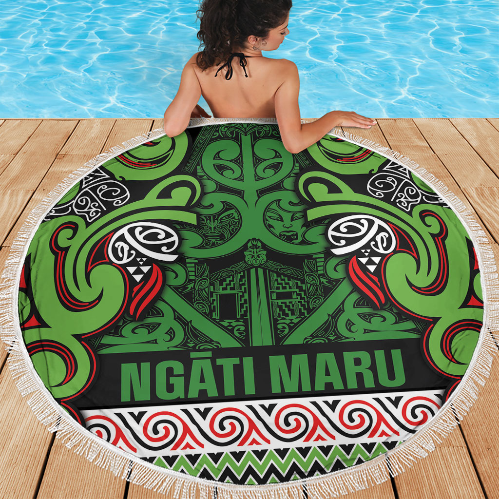 Aotearoa Iwi Ngati Maru Hauraki Beach Blanket Maori Wharenui House Tribal Pattern LT9 - Polynesian Pride