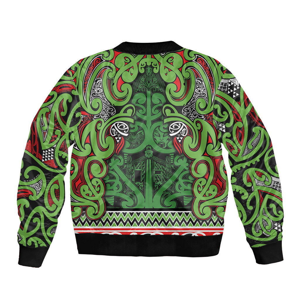 Aotearoa Iwi Ngati Maru Hauraki Bomber Jacket Maori Wharenui House Tribal Pattern LT9 - Polynesian Pride