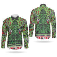 Aotearoa Iwi Ngati Maru Hauraki Couples Matching Short Sleeve Bodycon Dress and Long Sleeve Button Shirt Maori Wharenui House Tribal Pattern LT9 - Polynesian Pride