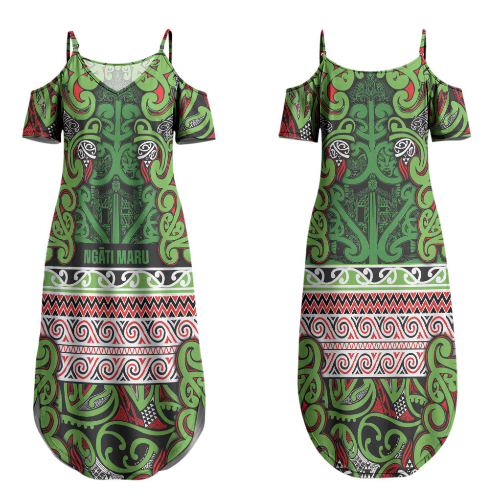 Aotearoa Iwi Ngati Maru Hauraki Couples Matching Summer Maxi Dress and Hawaiian Shirt Maori Wharenui House Tribal Pattern LT9 - Polynesian Pride