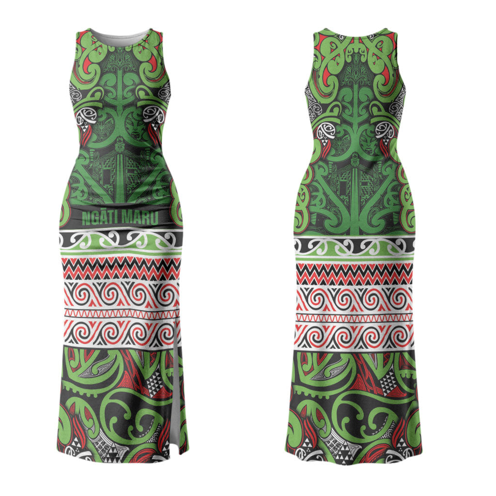 Aotearoa Iwi Ngati Maru Hauraki Couples Matching Tank Maxi Dress and Hawaiian Shirt Maori Wharenui House Tribal Pattern LT9 - Polynesian Pride