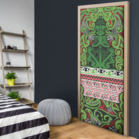 Aotearoa Iwi Ngati Maru Hauraki Door Cover Maori Wharenui House Tribal Pattern LT9 - Polynesian Pride