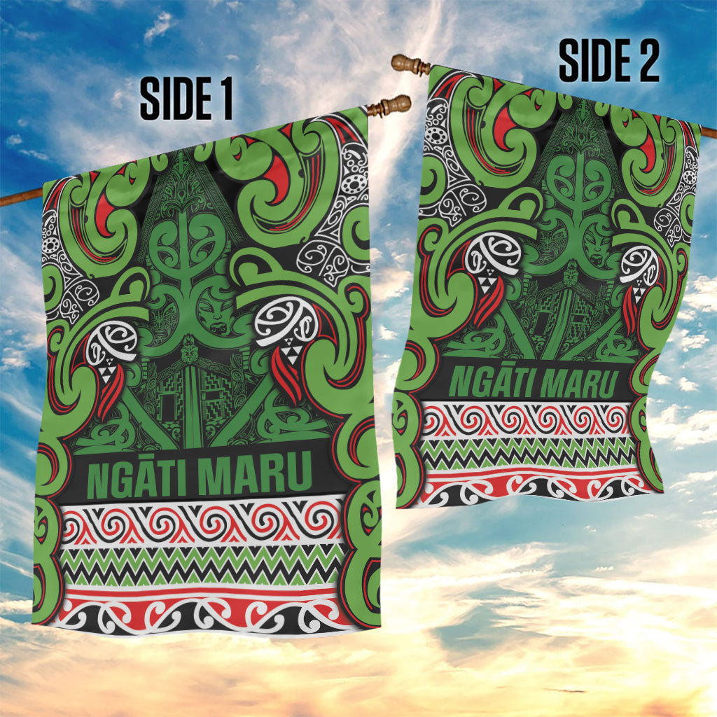 Aotearoa Iwi Ngati Maru Hauraki Garden Flag Maori Wharenui House Tribal Pattern LT9 - Polynesian Pride