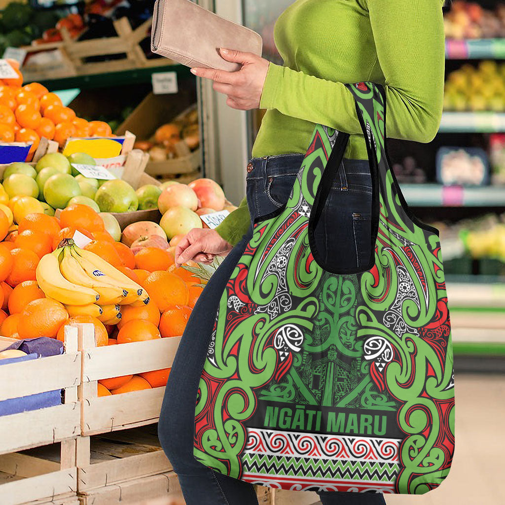 Aotearoa Iwi Ngati Maru Hauraki Grocery Bag Maori Wharenui House Tribal Pattern LT9 - Polynesian Pride