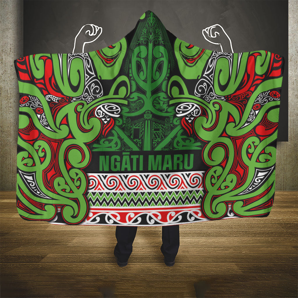Aotearoa Iwi Ngati Maru Hauraki Hooded Blanket Maori Wharenui House Tribal Pattern LT9 - Polynesian Pride
