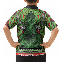 Aotearoa Iwi Ngati Maru Hauraki Kid Hawaiian Shirt Maori Wharenui House Tribal Pattern LT9 - Polynesian Pride