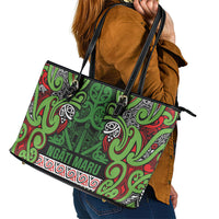 Aotearoa Iwi Ngati Maru Hauraki Leather Tote Bag Maori Wharenui House Tribal Pattern LT9 - Polynesian Pride