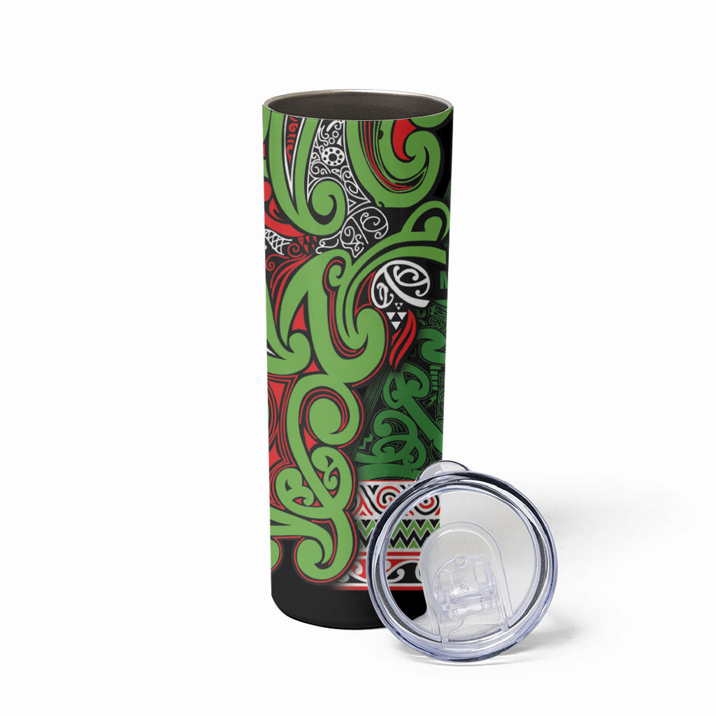 Aotearoa Iwi Ngati Maru Hauraki Skinny Tumbler Maori Wharenui House Tribal Pattern LT9 - Polynesian Pride
