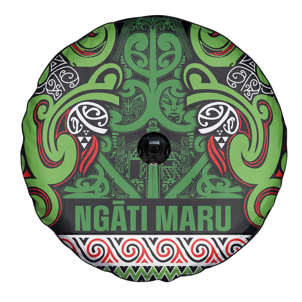 Aotearoa Iwi Ngati Maru Hauraki Spare Tire Cover Maori Wharenui House Tribal Pattern LT9 - Polynesian Pride