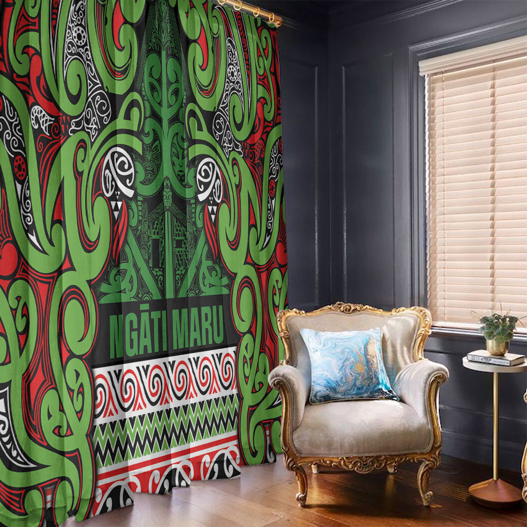Aotearoa Iwi Ngati Maru Hauraki Window Curtain Maori Wharenui House Tribal Pattern LT9 - Polynesian Pride