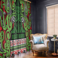 Aotearoa Iwi Ngati Maru Hauraki Window Curtain Maori Wharenui House Tribal Pattern LT9 - Polynesian Pride