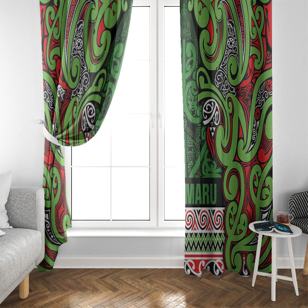 Aotearoa Iwi Ngati Maru Hauraki Window Curtain Maori Wharenui House Tribal Pattern LT9 - Polynesian Pride