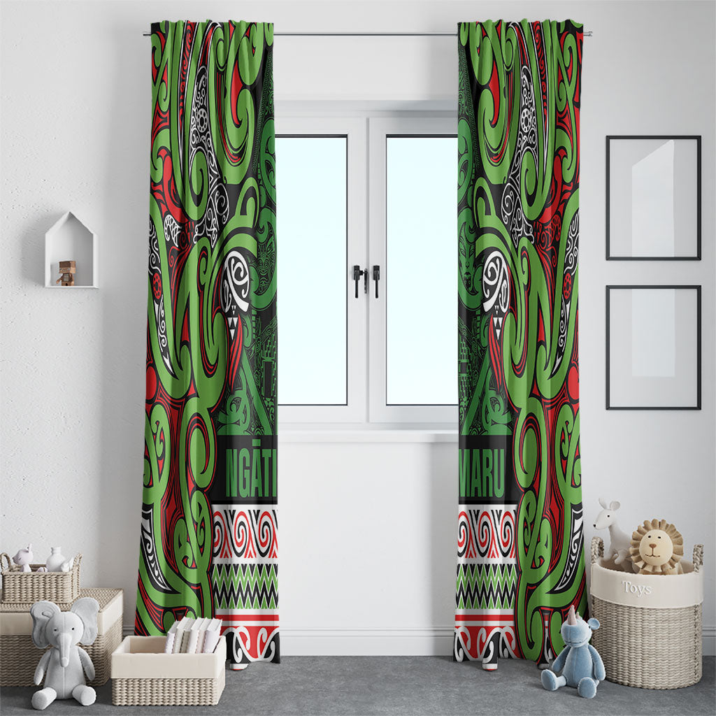 Aotearoa Iwi Ngati Maru Hauraki Window Curtain Maori Wharenui House Tribal Pattern LT9 - Polynesian Pride
