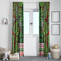 Aotearoa Iwi Ngati Maru Hauraki Window Curtain Maori Wharenui House Tribal Pattern LT9 - Polynesian Pride