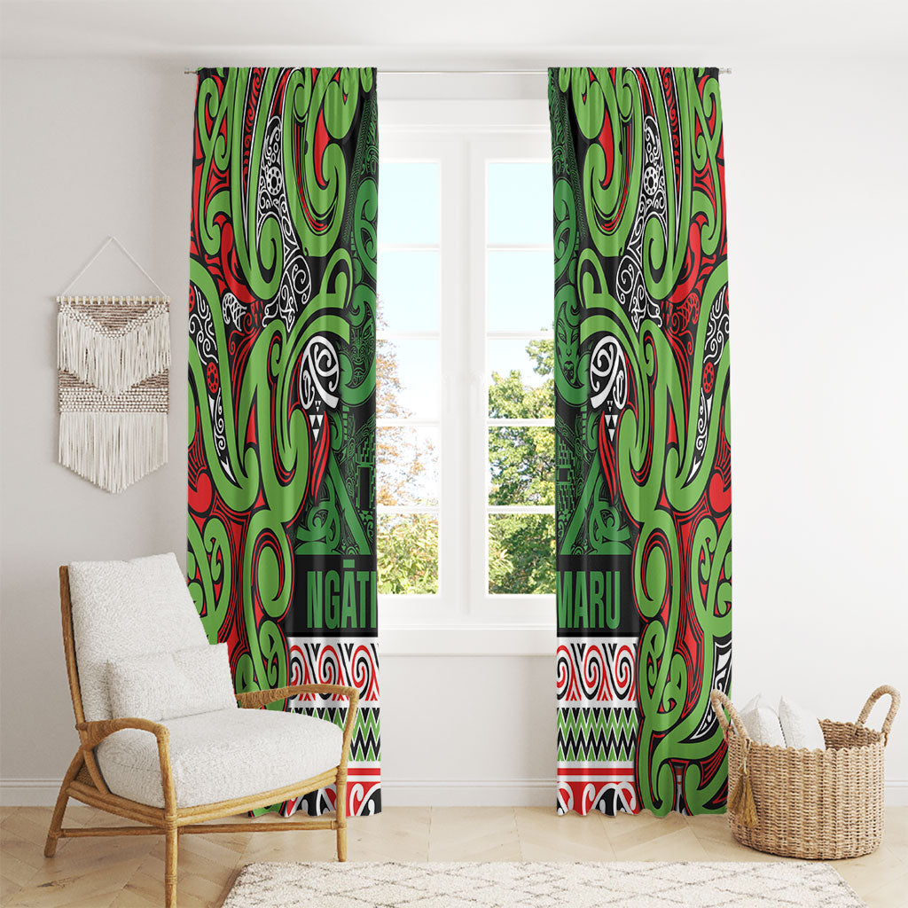 Aotearoa Iwi Ngati Maru Hauraki Window Curtain Maori Wharenui House Tribal Pattern LT9 - Polynesian Pride